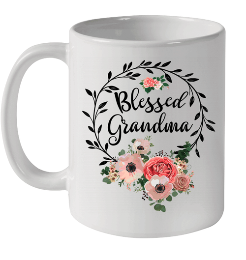 Blessed Grandma Shirt With Floral Heart Mother's Day Gift Mug
