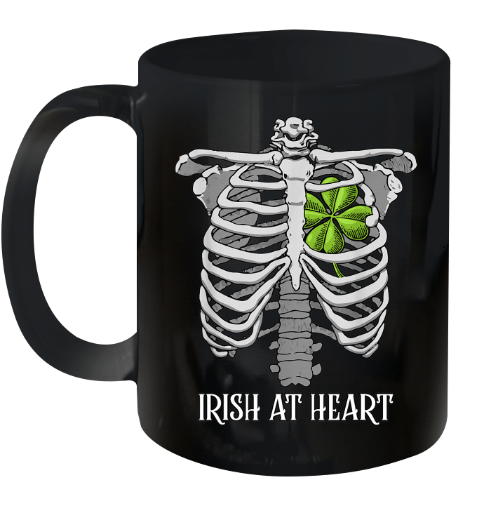 St Patricks Day Skeleton Irish Heart Funny Mug