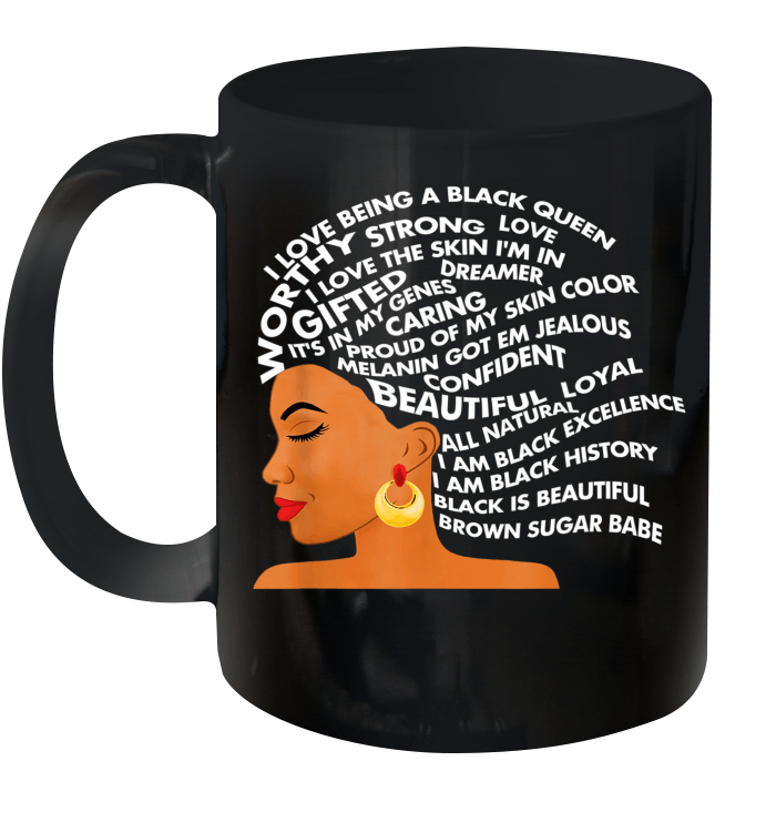 I Am Black Excellence Strong Woman Word Art Hair Mug