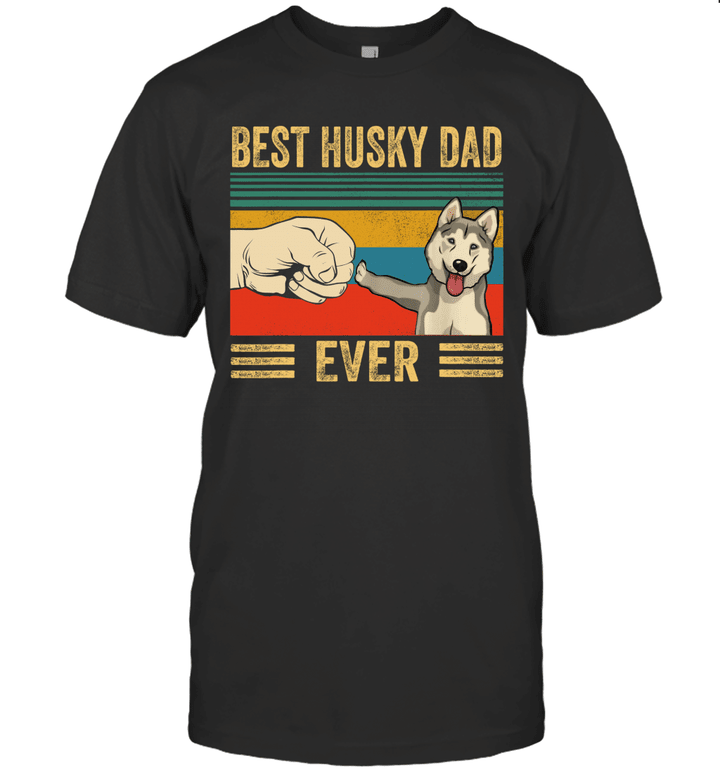 Best Husky Dad Ever Bump Fit Vintage Retro Shirt