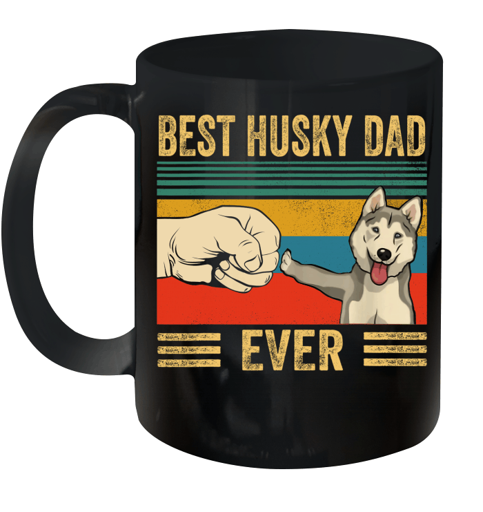 Best Husky Dad Ever Bump Fit Vintage Retro Mug
