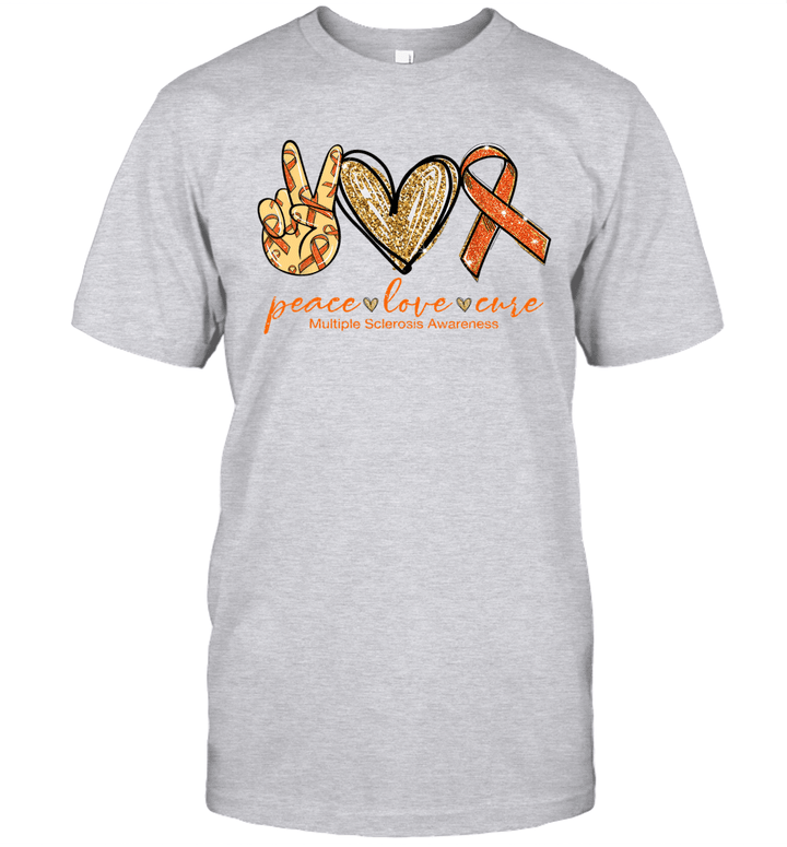 Peace Love Cure Multiple Sclerosis Awareness Shirt