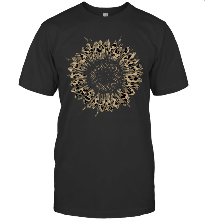 Cool Cheetah Leopard Print Sunflower Gift Shirt