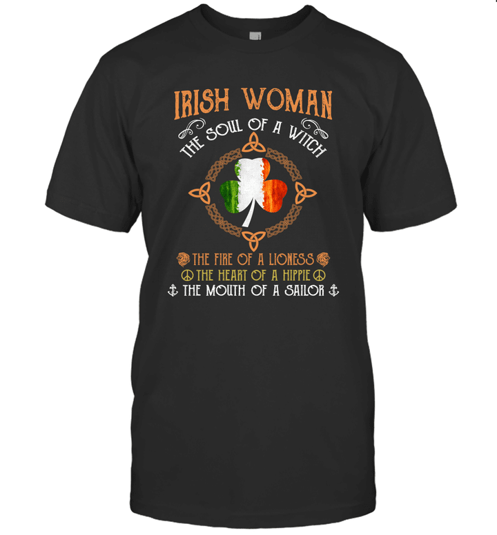 Irish Woman The Soul Of A Witch Irish Flag St Patrick's Day Shirt