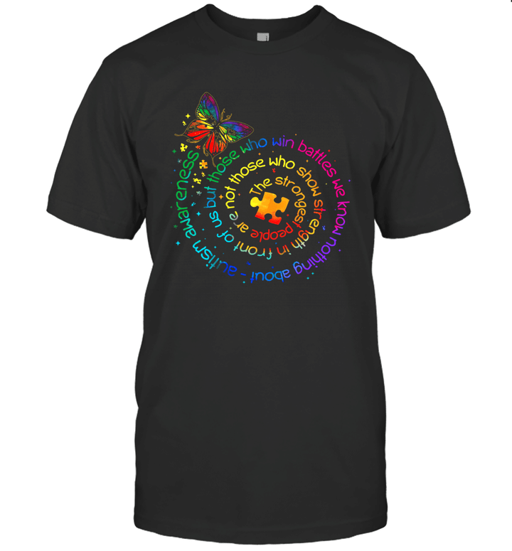 Butterfly Autism Awareness The Strongest People Puzzle Piece Shirt
