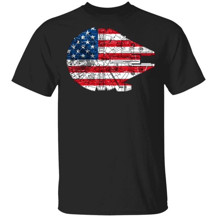 The Millennium Falcon American Flag 4th of July Shirts