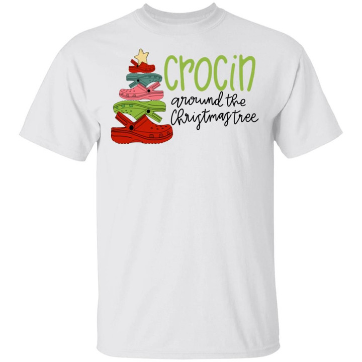 Crocin Around The Christmas Tree T-Shirt Croc Lover Christmas Gifts