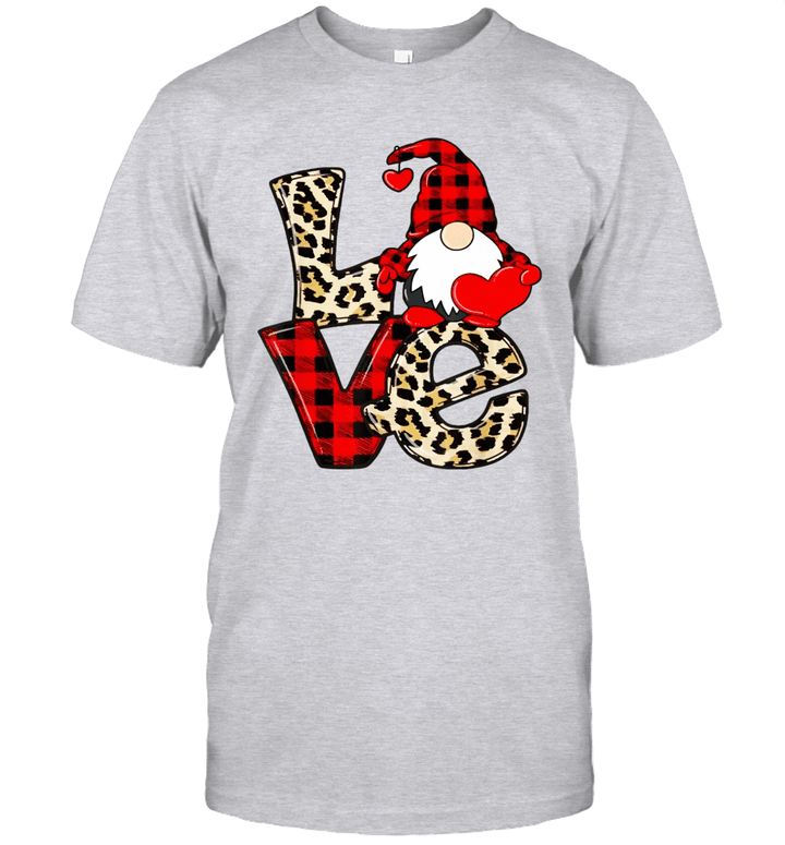 Gnomes Valentines Love Leopard Plaid Couple Matching Shirt
