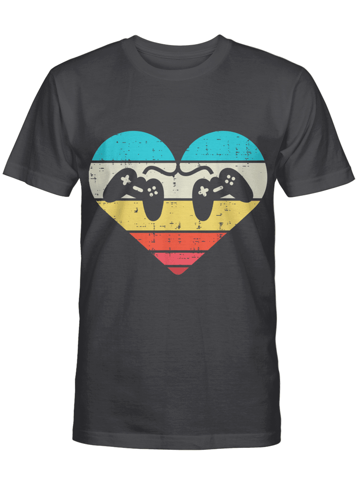 Heart Video Game Controller Boys Valentines Day Gamer Gift T-Shirt