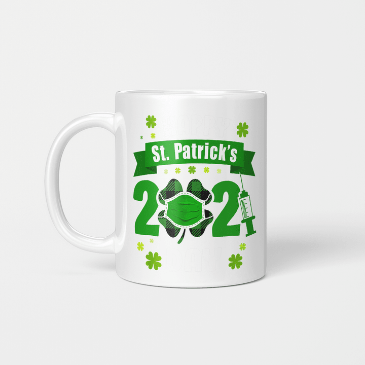 Happy Saint Patrick's Day 2021 Irish Shamrock Face Mask Gift Mug