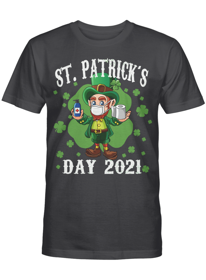 Leprechaun Wearing Mask - Funny Saint Patrick's Day 2021 Shirt