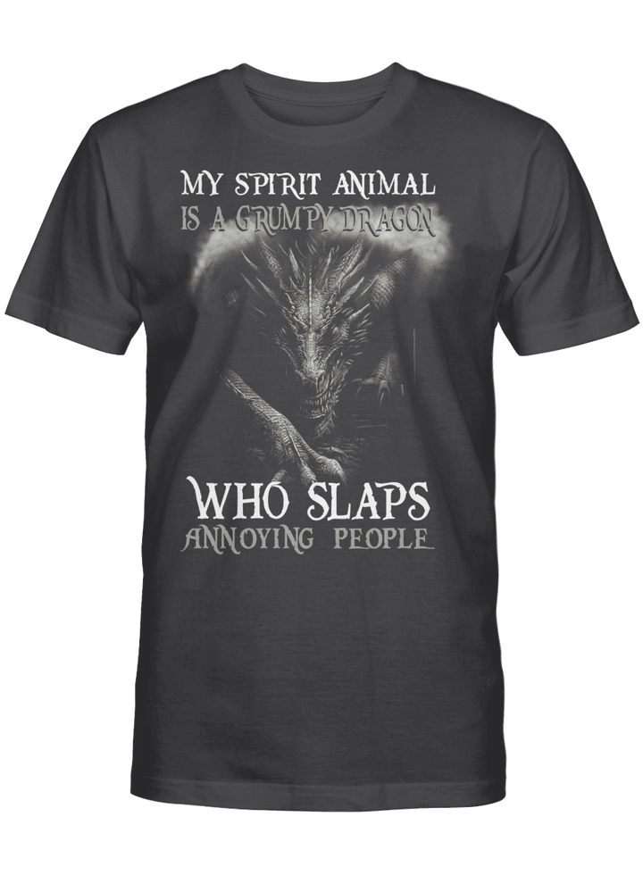 My Spirit Animal Is A Grumpy Dragon Who Slaps Annoying People Graphic Tees Shirt
