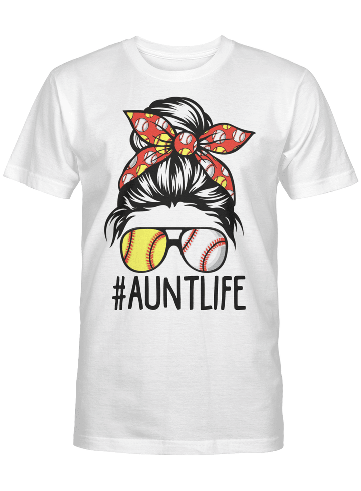 Aunt Life Softball Baseball Mothers Day Graphic Tees Shirt Mother's Day 2021 Gifts T-Shirt