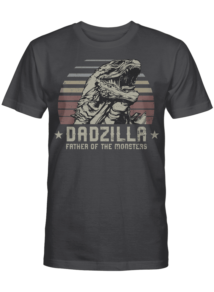 Dadzilla Father of The Monsters Retro Vintage Happy Father's Day Shirt Gift For Dad