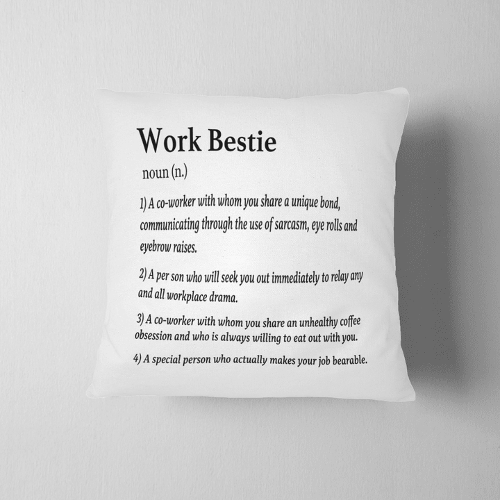 Work Bestie A Co-worker With Whom You Share A Unique Bond Throw Pillow – Decorative Pillow – Sofa Home Decor