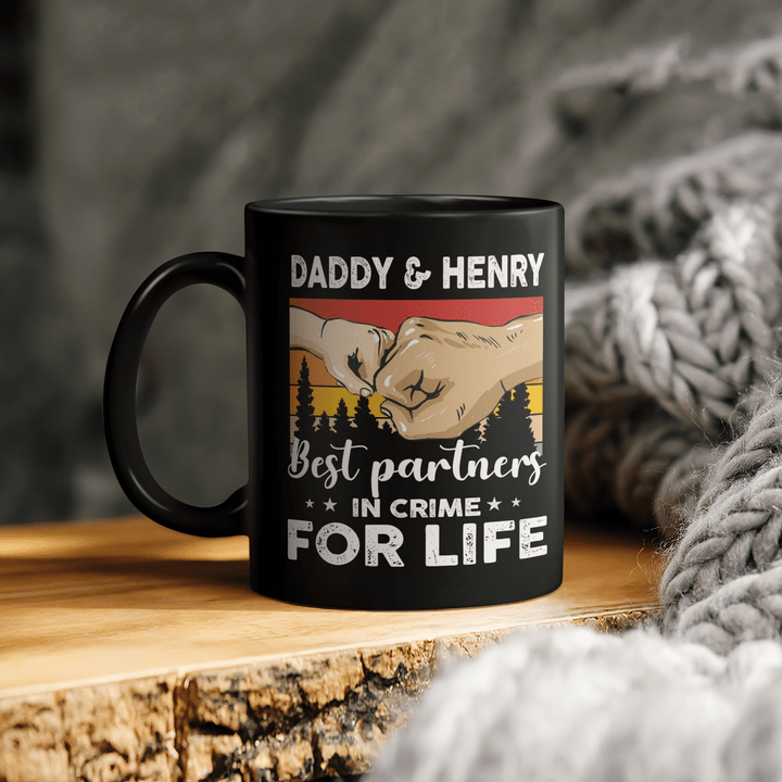Personalized Daddy Grandpa And Kid Best Partners In Crime Gift For Dad Mug Father's Day Graphic Tee Mug