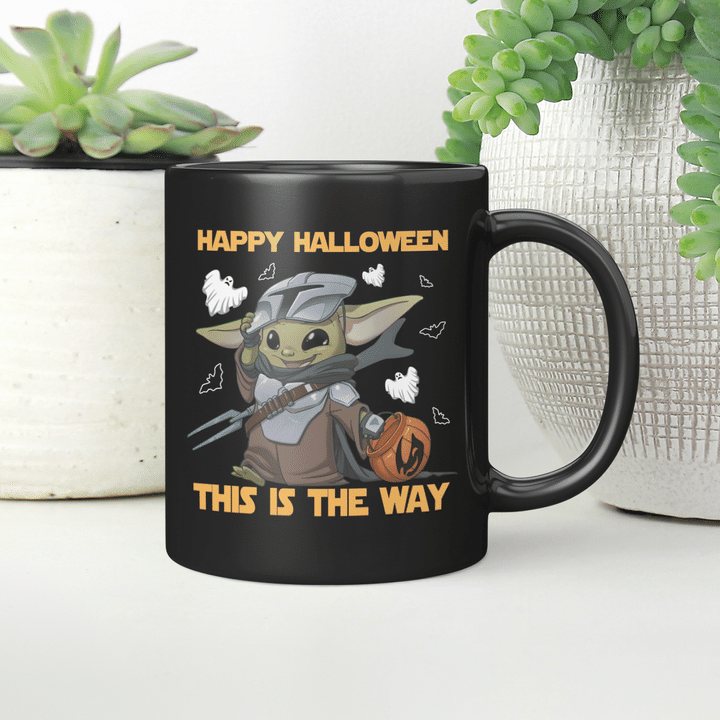 Baby Yoda Happy Halloween The Way Mug- Halloween Costumes - Ghost Mug