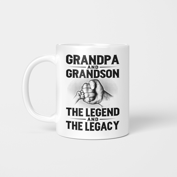 Grandpa And Grandson The Legend And The Legacy Mug Gift For Dad, Gift For Grandpa