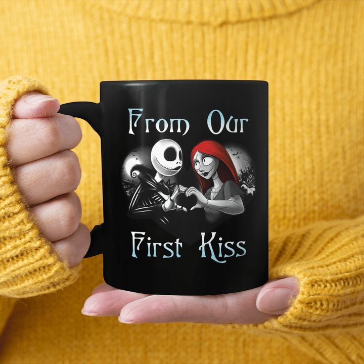 Jack Skellington And Sally From Our First Kiss Matching Couple Halloween Mug