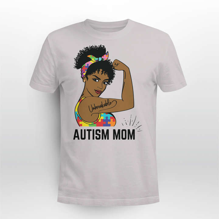 Autism Awareness Strong Mom Afro Mother Black Women Gift Shirt
