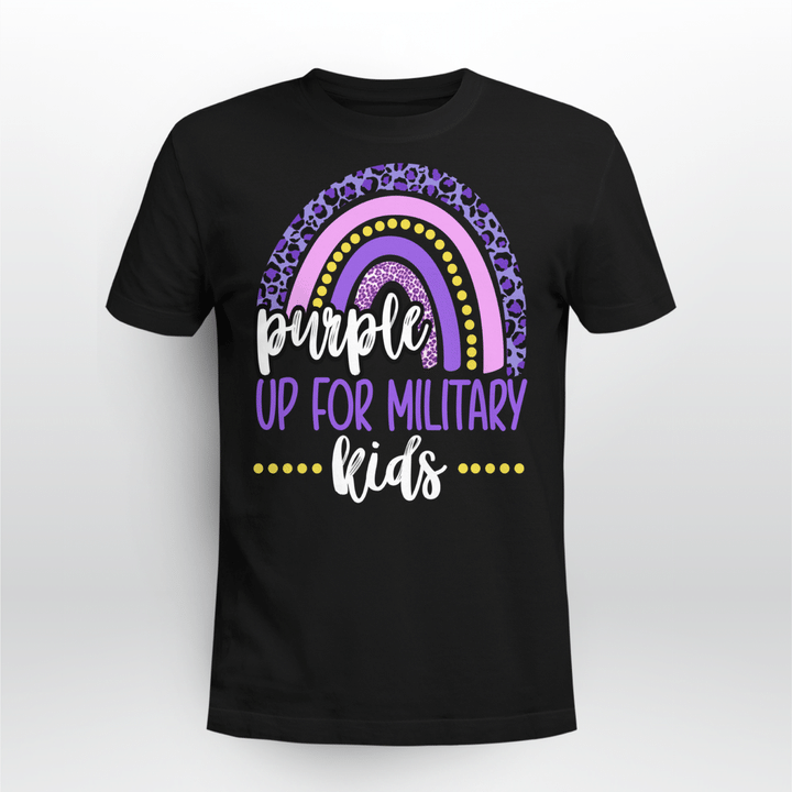 Purple Up For Military Kids Rainbow Military Child Month Shirt