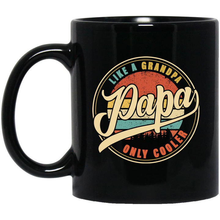 Mens PAPA like a Grandpa Only Cooler Funny Dad Papa Definition Mug Gift For Dad – Father’s Day Funny Graphia Mug