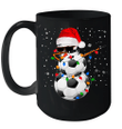 Dabbing Snowman Soccer Christmas Funny Mug
