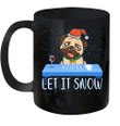 Let It Snow Santa Wine Adult Humor Dog Pug Funny Gag Gifts Mug