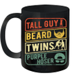 Funny Tall Guy Beard Twins Purple Hoser Vintage Mug