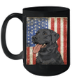 Black Labrador Retriever American Flag Duck Hunter Mug