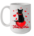 Black Cat Valentine's Day Shirt Boys Girls Valentine's Day Gift Mug
