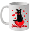 Black Cat Valentine's Day Shirt Boys Girls Valentine's Day Gift Mug