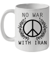 No War With Iran Peace Sign Iranian American Mug