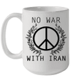No War With Iran Peace Sign Iranian American Mug