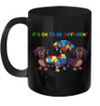 It's Ok To Be Different Dachshund Autism Awareness Gift Mug