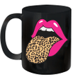 Pink Lips Leopard Tongue Trendy Animal Print Mug