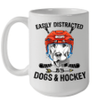 Easily Distracted By Dogs And Hockey Mug