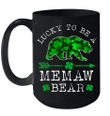 Lucky To Be A Memaw Bear Funny St Patrick's Day Mug