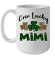 Funny One Lucky Mimi Leopard Plaid St Patrick's Day Gift Mug