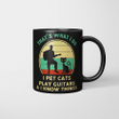 That’s What I Do I Pet Cats Play Guitars And I Know Things Vintage Mug Funny Cat Gifts