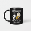 When All Else Fails Turn Up The Music And Dance With Your Dog Peanut Charlie Brown And Snoopy Funny Mug