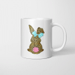 Happy Easter Cute Leopard Bunny Rabbit Mug