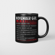 November Girl Facts Is Most Known For Human Lie Detector And The Realist Mug Happy Birthday November Gifts Mug