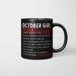 October Girl Facts Is Most Known For Human Lie Detector And The Realist Mug Happy Birthday October Gifts Mug