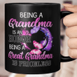 Butterfly Being A Grandma Is An Honor Being A Great Grandma Is Priceless Mug Gift For Mom, Mother's Day Mug