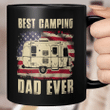 Best Camping Dad Ever American Flag Vintage Camper Gift Mug Gift For Dad, Father's Day Mug