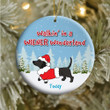 Dog Christmas Dachshund Wiener Wonderland, Personalized Dog Decorative Christmas Ornament, Round Shape Ornament