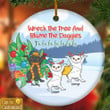 Personalized Cat Wreck The Tree And Blame The Goggies Christmas Circle Ornament