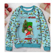 All I Need Is My Cats Personalized Knitted Udly Sweater - Green Monster Cats Christmas Shirt - Christmas Gift For Cat Lovers