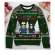 Personalized Custom Father And Daughter Ugly Christmas Sweater – Gift Idea For Daughter, Dad – My Daughter Is A Huge Pain In The Ass Xmas Gifts